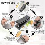 Z30 Plastic Bag Sealer For Food Saver Storage Snack Fresh Handheld Portable Resealer