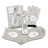 20TENS/EMS Electric Digital Massager Fiber Gloves/Socks Knee Pad Hand Pain Relief Massager Muscle Stimulator Therapy Health Care