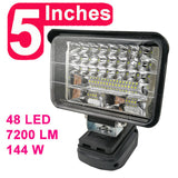 3/5/8 inch 18V LED Light For Makita BL1430 BL1830 Lithium Battery USB Outdoor Flashlight Outdoors Spotlight Lighting With USB
