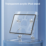 Acrylic iPad Stand Height Adjustable Transparent Tablet Holder Tablets Painting Base Desktop Hands Free iPad Pro/Air/Mini Stand