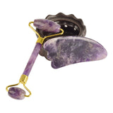 Jade Facial Roller Guasha Sets Natural Crystal China Traditional Massage Stones Home Diy Spa Tools for Skin Health Care Slimming