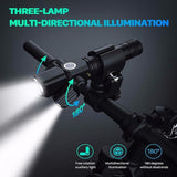 USB Charging Bicycle Light 4 Lighting Mode Super Bright LED Three Lamp Flashlight High Quality Waterproof Bike Accessories