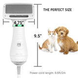 2 In 1 Dog Dryer Portable Pet Hair Dryer Comb Brush Puppy Cat Hair Comb Dog Fur Blower Pet Grooming Dryer Adjustable Temperature