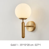Modern Indoor Wall Lamp Nordic Bedroom Lamp Gold Black Glass Bedside Lighted Interior Led Lights Decoration for Wall AC85~260V