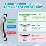 Anti Aging Face Skin Care Neck Massager With Heat 3 Colors LED Photon Therapy Skin Tighten Reduce Double Chin Face Toning Device
