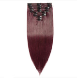 Human Hair Wig Women's Long Straight Hair Clip Hair Eight Piece Set of Human Hair Extensions Human Hair