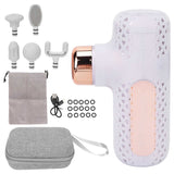 Mini Muscle Massage Gun 5 Strength Gears 5 Heads Low Noise Deep Tissue Fascia Massager for Neck Shoulder Leg Low Noise Easy Use