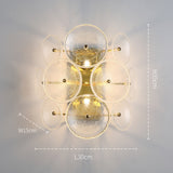 JMZM Modern Wall Lamp Round Bubble Glass Light Luxury Wall Lamp Villa Study Living Room Background Aisle Bedroom Bedside Sconces