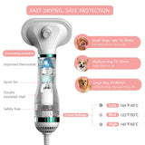 Portable Pet Blower Dryer 2-In-1 Hair Cleaning Brush Dog Grooming Comb Tool Cat Hair Remover Brush Low Noise Pet Massage