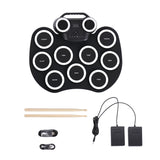 Electronic Drum Foldable Practice Drum Pad Rechargeable Drum Kit Built In Speakers Foot Pedals Drum Sticks For Beginners