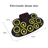 Silicone Electronic Drum Set Portable Roll Up Practice Pad Electric Drum Set with Speaker Pedals for Kids Beginner Birthday Gift