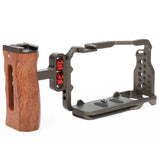 Camera cage photography camera cage Metal Camera Cage Multifunctional Wooden Side Handle Grip Set Replacement for Sony A7C