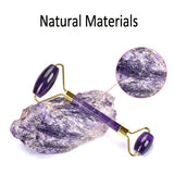Amethyst Jade Facial Massage Roller Relax Weight Loss Natural Jade Quartz Scraper Massager Roller Jade Beauty Skin Tool XA67Z