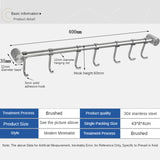 Wall-mounted Coat Hook Kitchen Bathroom Removable Practical Stainless Steel Hook Row Hook Clothes Towel Rack Wall Hook Pendant