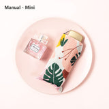 Vintage UV Protect Floral Women Rain Umbrella Chic Pink Rose Three Folding Girl Durable Portable Umbrellas Automatic Rain Gear