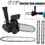 4"/6" Electric Chain Saw Converter Electric Drill Fast Modified To Electric Chainsaw Adapter Chainsaw Attachment W/ Spare Chain