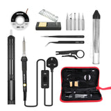 Meterk 14 in 1 Soldering Iron Kit 60W Adjustable Temperature Welding Soldering Iron with ON/OFF Switch 5pcs Soldering Tip Solder