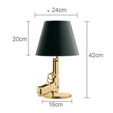 E27 Modern Silver/Gold Electroplate Gun Table Lamps Bedroom Bedside Desk Read Lighting  Resin Table Lights Deco Home Lighting