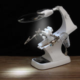 3X/4.5X Soldering Iron Magnifying Glass Third Hand Welding Magnifier Alligators Clip Holder Standing Style Repair Mgnifying Tool