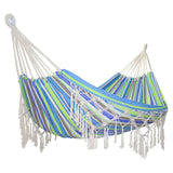 Double Outdoor Camping Indoor Leisure Hanging Chair Tassel Hammock Swing Hammock Outdoor Furniture Canvas Swing flat hammock