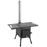 Portable Foldable Wood Burning Stove Heavy Duty Removable Camp Tent Stove with Chimney Pipe for Tent Shelter Heating Cooking