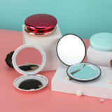 1pc portátil espelho de maquiagem led iluminado dobrável redonda ampliação cosméticos viagem beleza anel foto luz preenchimento
