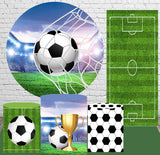 Football Club Round Background Circle Backdrop Photo Studio Banner Cylinder Covers Boy Birthday Party Props Photocall Soccer