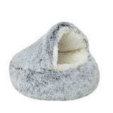New Warm Dog Bed Cat Mat Round Plush House Sofa Soft Sleeping Pet Basket For Dogs Cats Nest 2 In 1 Pet Bed Pet Cushion Supplies