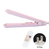 2 In 1 Home Cute Mini Hair Straightener Splint Ergonomic Anti-skid With Box Electric Wired Flat Iron Ceramic Styling Tools