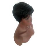 Wig Ladies Short Hair Black Wig Synthetic Fiber Head Cover Pixie wig
