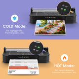 A4 Laminator 5 in 1 Hot and Cold Laminator with 30 Pieces A4 A5 A6 Laminating Pouches +Paper Cutter +Corner Rounder +Hole Punch