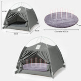 Pet Tent Cave Bed For Cat Small Dog Portable Teepee With Mat Puppy kitten Kennels House Cotton Linen Detachable Pet products