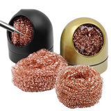 Metal Wire With Stand Set Welding Desoldering Soldering Solder Iron Tip Dross Cleaner Cleaning Steel Ball Mesh Filter Tin Remove