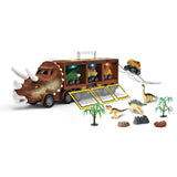 Dinosaur Transport Truck Pull Back Dino Car Vehicle Container Simulated Dinosaur Model Lighting Music Kids Toys Boys Xmas Gift