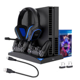 IPEGA Game Vertical Stand 6 in 1 Multifunctional Cooling Fan Headphone Holder Controller Charging Base for PS4/PS4 Slim/PS4 PRO