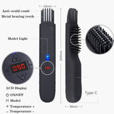 Beard Straightener for Men Faster Heated Rechargeable Beard Straightening Comb Electric Portable Men’s Hair Styling Brush