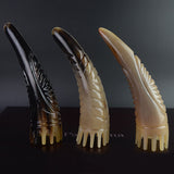 Natural Horn Massage Brush Anti-Static Horn Massage Comb Head Acupoint Massage Tool Acupuncture Pressure Therapy Health Care