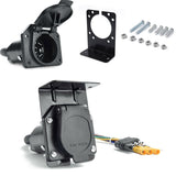 1pc 7 Pin Trailer Plug Durable Prime Adapter Wiring Connector Socket for Vehicle A30  12V American Trailer Connector