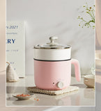 220V Electric Cooking Pot 1.2L Multi Cooker Non-stick Electric Rice Cooker Mini Hot Pot Plastic/Stainless Steel Steamer