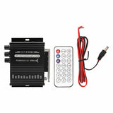 Bluetooth 5.0 Stereo Amplifier 2.0 Channel HiFi Sound FM Radio USB Full Decoding Amplifier with Remote Control for Car Home
