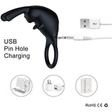 Vibrating Cock Ring Double Pleasure for Couples Male Erection Enhancer Female Clit Stimulation Massager Achieve Common Climax