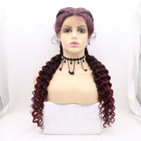 Twisted Braided 360 Lace Chemical Fiber Wig Ladies Long Curly Hair Braided Wig