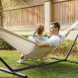 Double Hammock Outdoor Rollover Prevention Camping Canvas Hanging Swing Bed for Patio Travel Hiking 200x150cm Actual Use Area