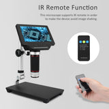 5-inch LCD Video Microscope with 32GB TF Card 1000X Microscope Telescope 1080P with  IR Remote Adjustable Metal Stand&amp;LED Light