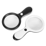 10X Handheld Magnifier Lighted Magnifying Glass Lens Large Diameter 88mm with Warm and Cool LED Light for Reading Lamp Magnifier