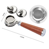 Coffee Machine Handle Stainless Steel 58mm E61 Universal Single Mouth Double Mouth Bottomless Handle
