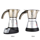Coffee Kettle 3-6 Cups 480W Electric Espresso Moka Pot Detachable Kitchen Stovetop Coffee Maker Large Capacity 150/300ml
