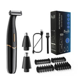 3 in 1 Women Electric Shaver Eyebrow Epilator Bikini Trimmer Professional Nose Ear Hair Removal Clipper Grooming Kit Wet/Dry