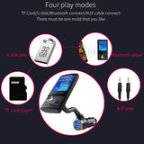Konrisa Bluetooth FM Transmitter Modulator Aux Output QC3.0 Fast Charger Handsfree Car Kit Dual USB Port Support TF Card U-disk