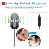Headphones wired 3.5mm in-ear headphones noise-canceling in-line control with microphone black for smartphones computers